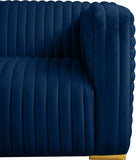 Ravish Velvet Sofa - Elegant Contemporary Design with Deep Channel Tufting & Stylish Metal Legs