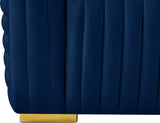 Ravish Velvet Sofa - Elegant Contemporary Design with Deep Channel Tufting & Stylish Metal Legs