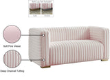 Ravish Velvet Loveseat - Modern Elegance with Deep Channel Tufting & Stylish Gold or Chrome Legs