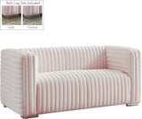 Ravish Velvet Loveseat - Modern Elegance with Deep Channel Tufting & Stylish Gold or Chrome Legs
