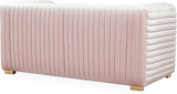 Ravish Velvet Loveseat - Modern Elegance with Deep Channel Tufting & Stylish Gold or Chrome Legs