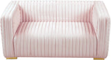 Ravish Velvet Loveseat - Modern Elegance with Deep Channel Tufting & Stylish Gold or Chrome Legs