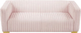 Ravish Velvet Sofa - Elegant Contemporary Design with Deep Channel Tufting & Stylish Metal Legs