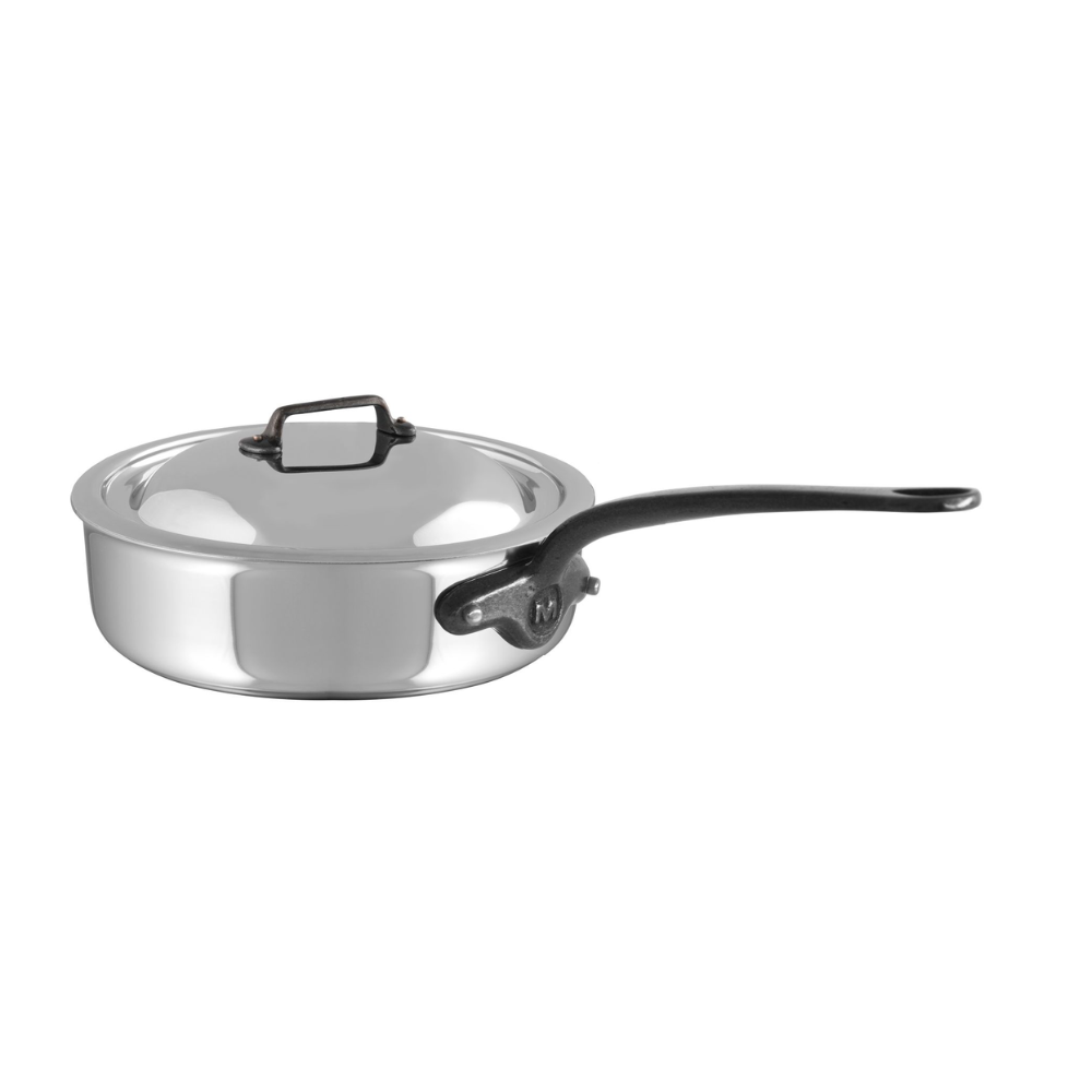 Mauviel M'COOK CI Saute Pan With Lid, Cast Iron Handle, 3.2-Qt