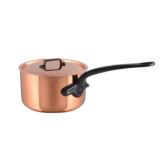 Mauviel M'Heritage M'150 CI Sauce Pan With Lid, Cast Iron Handle, 1.9-Qt