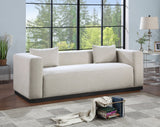 Alfie Sofa - Contemporary Overstuffed Linen Textured Couch for Cozy Living Room Reading Nook