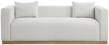 Alfie Sofa - Contemporary Overstuffed Linen Textured Couch for Cozy Living Room Reading Nook