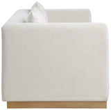 Alfie Sofa - Contemporary Overstuffed Linen Textured Couch for Cozy Living Room Reading Nook