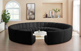 Infinity Boucle Fabric 12pc Modular Sectional Sofa with Deep Channel Tufting for Modern Living