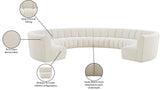Infinity Boucle Fabric Soft Contemporary 10pc Modular Sectional with Deep Channel Tufting Design