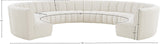 Infinity Boucle Fabric Soft Contemporary 10pc Modular Sectional with Deep Channel Tufting Design