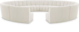 Infinity Boucle Fabric 12pc Modular Sectional Sofa with Deep Channel Tufting for Modern Living