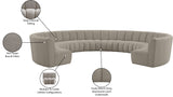 Infinity Boucle Fabric Soft Contemporary 10pc Modular Sectional with Deep Channel Tufting Design