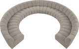 Infinity Boucle Fabric Soft Contemporary 10pc Modular Sectional with Deep Channel Tufting Design