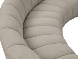 Infinity Boucle Fabric Soft Contemporary 10pc Modular Sectional with Deep Channel Tufting Design