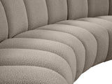 Infinity Boucle Fabric Soft Contemporary 10pc Modular Sectional with Deep Channel Tufting Design