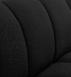 Elijah Contemporary Boucle Fabric Chair with Deep Channel Tufting and Accent Pillow for Comfort