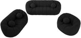 Elijah Contemporary Boucle Fabric Chair with Deep Channel Tufting and Accent Pillow for Comfort
