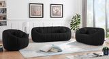Elijah Contemporary Boucle Fabric Chair with Deep Channel Tufting and Accent Pillow for Comfort