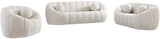 Elijah Contemporary Boucle Fabric Chair with Deep Channel Tufting and Accent Pillow for Comfort