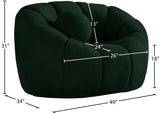 Elijah Contemporary Boucle Fabric Chair with Deep Channel Tufting and Accent Pillow for Comfort