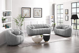 Elijah Contemporary Boucle Fabric Chair with Deep Channel Tufting and Accent Pillow for Comfort