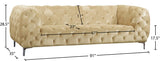 Mercer Plush Contemporary Sofa - Elegant Velvet Design with Modern Tufting and Chrome Legs for Style