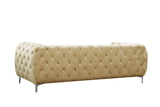Mercer Plush Contemporary Sofa - Elegant Velvet Design with Modern Tufting and Chrome Legs for Style