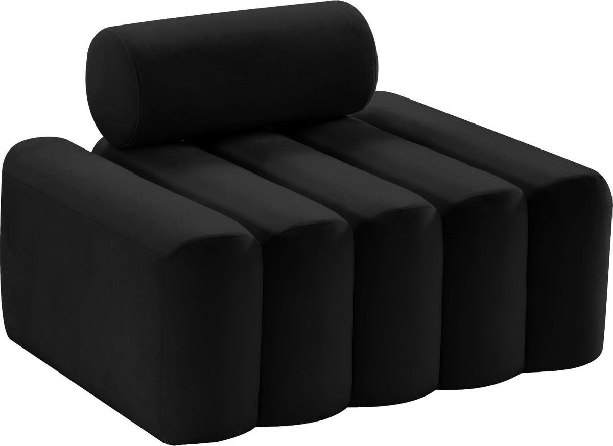 Melody Elegant Velvet Contemporary Chair with Deep Channel Tufting for Chic Modern Living Spaces