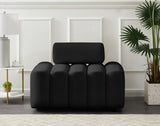 Melody Elegant Velvet Contemporary Chair with Deep Channel Tufting for Chic Modern Living Spaces