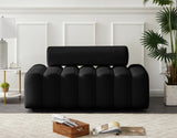 Melody Contemporary Loveseat - Chic Velvet Upholstered Seating with Deep Channel Tufting Design