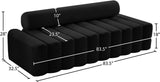 Melody Contemporary Sofa with Deep Channel Tufting - Chic Velvet Design for Modern Spaces