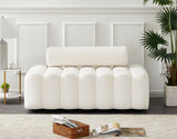 Melody Contemporary Loveseat - Chic Velvet Upholstered Seating with Deep Channel Tufting Design
