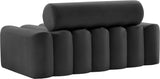 Melody Contemporary Loveseat - Chic Velvet Upholstered Seating with Deep Channel Tufting Design