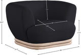 Kipton Elegant Mid-Century Modern Chair with Curved Back and Natural Oak Rubber Wood Base
