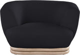 Kipton Elegant Mid-Century Modern Chair with Curved Back and Natural Oak Rubber Wood Base