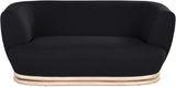Kipton Mid-Century Modern Loveseat with Elegant Curved Back and Natural Oak Frame for Living Room