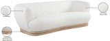 Kipton Elegant Mid-Century Modern Sofa with Curved Back and Natural Oak Finish for Cozy Living Rooms