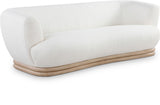 Kipton Elegant Mid-Century Modern Sofa with Curved Back and Natural Oak Finish for Cozy Living Rooms