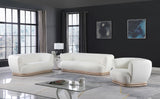 Kipton Elegant Mid-Century Modern Sofa with Curved Back and Natural Oak Finish for Cozy Living Rooms