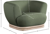 Kipton Elegant Mid-Century Modern Chair with Curved Back and Natural Oak Rubber Wood Base