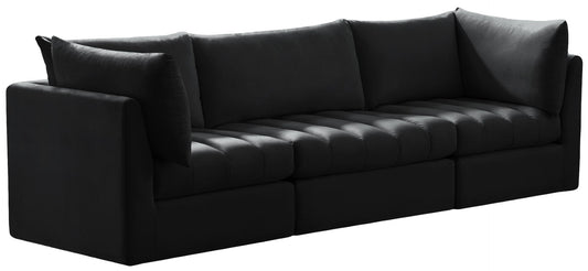 Jacob Velvet Modular Sofa - Luxurious Contemporary Seating with Deep Channel Tufting & Easy Attachment