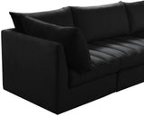 Jacob Velvet Modular Sofa - Luxurious Contemporary Seating with Deep Channel Tufting & Easy Attachment