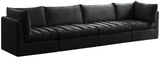 Jacob Velvet Modular Sofa - Luxurious Contemporary Seating with Deep Channel Tufting & Easy Attachment