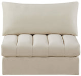 Jacob Modular Armless Chair - Luxurious Soft Upholstery, Deep Channel Tufting, Contemporary Design