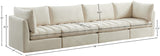 Jacob Velvet Modular Sofa - Luxurious Contemporary Seating with Deep Channel Tufting & Easy Attachment