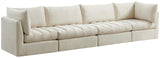 Jacob Velvet Modular Sofa - Luxurious Contemporary Seating with Deep Channel Tufting & Easy Attachment