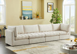 Jacob Velvet Modular Sofa - Luxurious Contemporary Seating with Deep Channel Tufting & Easy Attachment