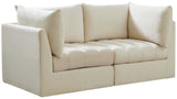 Jacob Velvet Modular Sofa - Luxurious Contemporary Seating with Deep Channel Tufting & Easy Attachment