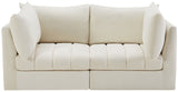 Jacob Velvet Modular Sofa - Luxurious Contemporary Seating with Deep Channel Tufting & Easy Attachment